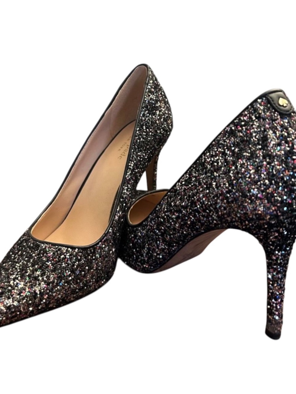 Kate Spade Black Multi-Glitter Pointed Toe Sparkle Pump Size 8